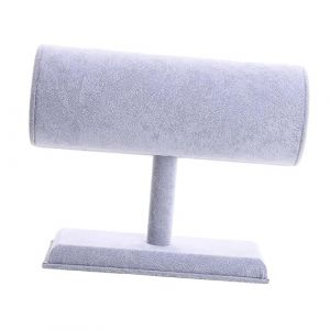 LOVIVER Support de bandeau en T, rangement pour accessoires de cheveux, bijoux, pr&eacute;sentoir souple et stable, Velours Gris (LOVIVER FR, neuf)