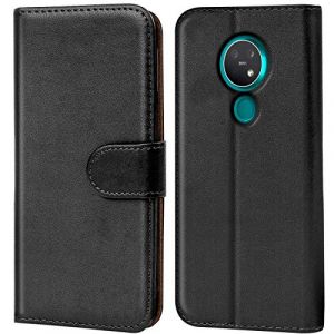 Verco Coque pour Nokia 7.2, Housse Portefeuille pour Nokia 7.2 Etui en Cuir Synth&eacute;tique Fonction Stand Case, Noir (ATS-Discounter, neuf)