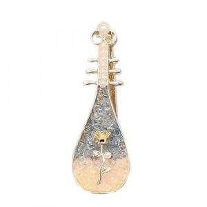MZRAN Pince à cheveux unique instrument chinois Pipa avec perles artificielles Rose Han Costume Décoration de cheveux Pince à bec de canard pour un usage quotidien (dakeyou, neuf)