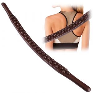 Lytonix 54cm Rouleau Massage Bois con 37 Perle Massaggianti in Legno per Schiena, Spalle e Collo Outils de Massage en Bois, Rouleau Anti Cellulite per Modellare Il Corpo e Alleviare I Dolori Muscolari (renyijingUK, neuf)