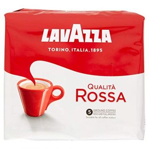 Lavazza, Qualit&agrave; Rossa - Caf&eacute; moulu - 2 x 250 g - Id&eacute;al pour les pots &agrave; moka - Avec des notes aromatiques de chocolat et de fruits secs - Arabica et Robusta - Intensit&eacute; 5/10 - Torr&eacute;faction moyenne (Joytaly, neuf)