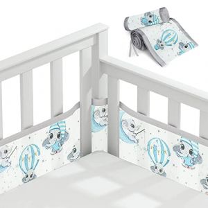 Aolso Tours de Lit B&eacute;b&eacute;,Contour de Lit pour B&eacute;b&eacute; avec 4 c&ocirc;t&eacute;s Anti-Collision, Tour de Lit Respirant Doublure en Maille 3D Anti-Flux d'air,pour Nouveau-n&eacute;s,Gar&ccedil;ons et Filles (Lune) (YIJIABAI, neuf)