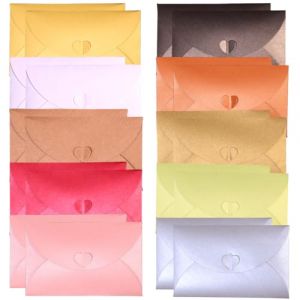 Lot de 20 enveloppes pour cartes cadeaux, 10 couleurs, mini enveloppes, multicolores, en forme de c&oelig;ur, pour bricolage, No&euml;l, f&ecirc;te d'anniversaire, 10,5 x 7,2 cm (shenzhenshihanshizhixingkejiyouxiangongsi, neuf)