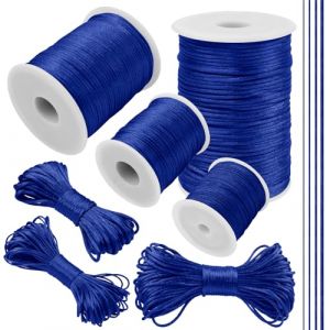 LEREATI 0.8mm Fil Nylon pour Bracelet Perle 50m Cordon Collier Ficelle Nylon Tress&eacute; Corde Macram&eacute;, Fil de Nylon pour Perles, Bracelet, Bijoux, Bricolage (Bleu Royal) (LEREATI, neuf)