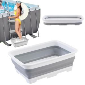 Pediluve Piscine - Bassine Pied - Bain De Pieds Pliable AntidéRapant Pour Piscine,Garde La Piscine Propre Pour Enfants Et Adultes,Accessoires Piscine, pour Échelles Piscines, 37x27x11.8cm (Htianyi-eu, neuf)