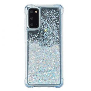 HopMore Paillettes Coque pour Samsung Galaxy S20 FE / S20 FE 5G Transparente Silicone Glitter 3D (Edge Antichoc) Etui Souple Belle Housse Strass TPU Case pour Fille Femme - Argent (HopMore, neuf)