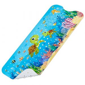 Tapis de Bain Antiderapant Baignoire Bebe 100x40 cm, Extra Tapis Salle de Bain Antid&eacute;rapant pour Enfants et B&eacute;b&eacute; avec 200 Ventouse Mat&eacute;riel de PVC, sans BPA et Lavable en Machine - Tortue (omedecal direct, neuf)
