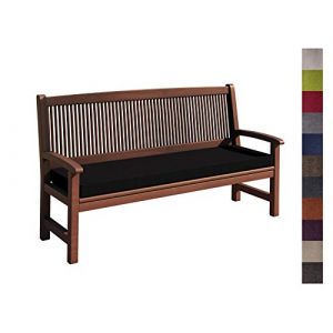sunnypillow Coussin pour Banc de Jardin 100 x 40 x 5 cm plusieures Tailles et Couleurs à Choisir Assise Confortable pour Banc de terrasse/Balcon/Banquette/Galette de Chaise Noir (Globix24, neuf)
