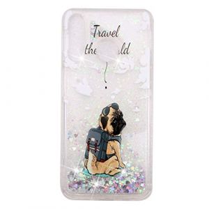 Paillette Liquide Coque pour Samsung Galaxy A20e, 3D Glitter Brillant Sable Mouvant &Eacute;tui Souple Transparente Silicone TPU Gel Antichoc Housse de Protection pour Galaxy A20e,XY Dog (LEMAXELERS, neuf)