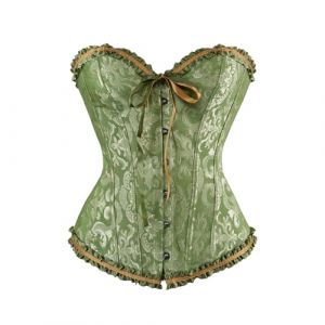 Deguisement Femme Corset Bustier Gothique en Dentelle Jacquard Brod&eacute; Corset Top Broderie Sexy Lingerie Costume d'Halloween pour Femme Mariage Bustier Push-Up Classique Ventre Plat Grande Taille (HUAOPYU, neuf)