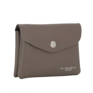 Porte-Monnaie et Cartes en Similicuir Souple - Portefeuille Pochette à Magnétique - Taille Petite - Pratique Léger - Taupe Foncé (CROCOCHIC, neuf)