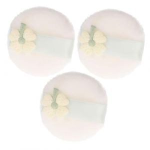 OUNONA Lot De 3 Houppettes &Agrave; Poudre Rondes Et Moelleuses, Lavables Et R&eacute;utilisables, En Forme De Tr&egrave;fle &Agrave; Quatre Feuilles, Pour Fond De Teint, Poudre (Gustell, neuf)