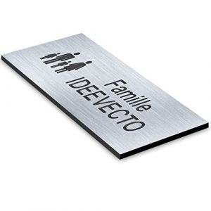 Plaque boite aux lettres personnalisable format FAMILIAL aspect ACIER BROSS&Eacute; dimension 80 x 35 mm diff&eacute;rents coloris - Plastique PVC Acrylique - r&eacute;sistant aux intemp&eacute;ries et aux UV - autocollante adh (Ideevecto, neuf)