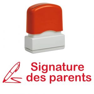 Signature des Parents Tampon Auto-Encreur Pour Les Enseignants, Encre Rouge, R&eacute;encrable, Image 39x10mm (Education Enchant&eacute;e, neuf)