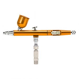 Haofy Pistolet A&eacute;rographe de Peinture &agrave; Double Action, Buse de 0.3mm, Kit de Stylo de Pulv&eacute;risation avec Pulv&eacute;risation R&eacute;glable pour Mod&egrave;le Artisanal Automobile, Bricolage (GOLD) (Fiavtiwy, neuf)