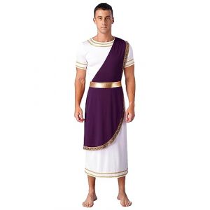 Alvivi Costume De Dieu Grec Homme Peignoir D&eacute;guisement Toge Romaine Antiquit&eacute; Tenue Festival Jeux De R&ocirc;le Mascarade Carnaval Halloween F&ecirc;te Violet M (Acfunny-eu, neuf)