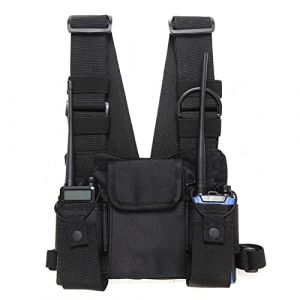 GAESHOW Sac de Poche Poitrine Walkie Talkie, Talkie Walkie Épaule Poitrine Poche Nylon Réglable, Sacs de Harnais de Poche de Poitrine pour Talkie, Sac à Dos Holster Radios Bidirectionnelles (Fashion Ustory, neuf)