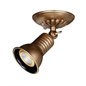 ACMHNC Spot Plafonnier Vintage, Plafonnier 1 Spot industriel de style Rétro, Spot Plafond/Murale Orientable 350°, Douille E27 Max.40W, Laiton, Pour Couloir, Cuisine, Chambre, 3000K (Global Kang Trading, neuf)
