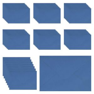 WYAN Mini Enveloppes - Lot de 50 pcs 15.5 x 10.5 cm Bleu Royal Enveloppe Flip classique, Enveloppes Adh&eacute;sives, Enveloppe Carr&eacute;es Kraft, pour Mariage de Cartes (Carte non incluse) (Livst, neuf)