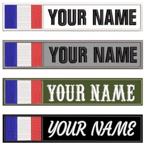 2 pcs de nom Personnalis&eacute; Drapeau France, Brod&eacute; Tactique &eacute;tiquette avec Thermocollant &agrave; Coudre ou Crochet, &eacute;cusson Personnalis&eacute; pour Vetements, sacs &agrave; dos (Silk Stitch Studio, neuf)