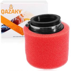 QAZAKY Filtre &agrave; Air en Mousse Rouge 50 mm 5 cm pour 50-250 cc GY6 Moto ATV Scooter Quad Go Kart Cyclomoteur Pit Dirt Racing Bike (QAZAKY-FR, neuf)