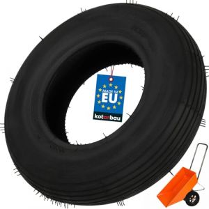 KOTARBAU&reg; Roue de brouette 4.00-8 en caoutchouc plein - Roue de rechange pour diable - Pneu en caoutchouc plein - Pneu de brouette - Pneu de brouette - Pneu en caoutchouc plein - Diable (KOTARBAU, neuf)