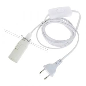 Colcolo Base de Lampe &eacute;lectrique E14, d&eacute;coration d'int&eacute;rieur avec Interrupteur, Douille de Lampe E14, Support de de sel pour Chambre &agrave; Coucher, Balcon, Blanc (Colcolo-EU, neuf)