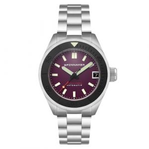Spinnaker Piccard Montre automatique pour homme 45 mm avec bracelet en acier inoxydable SP-5098, Violet fonc&eacute;., Picard automatique (Mainspring Boutique, neuf)