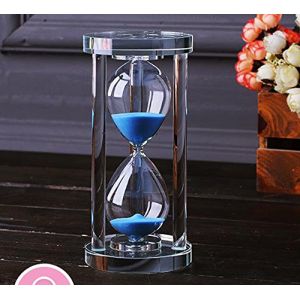 MINGZE Sablier Cristal Transparent Sablier Horloge Artisanat Verre Décoration, 15 Minutes / 30 Minutes / 60 Minutes (Bleu, 60 Minutes) (MINGZE, neuf)