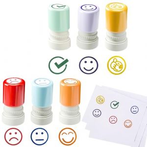 Dhqkqg Tampons Enseignants Français,6PCS Tampon Maitresse d'École,Tampon Encreur Enseignant,Tampon Enseignant Français,Tampon Ecole pour Enseignant pour Encourager Motiver Élèves (Style 1) (QiXinDianZi, neuf)