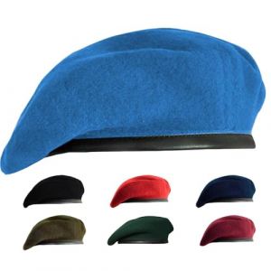 Gajaous B&eacute;ret militaire britannique en laine et en cuir pour homme et femme, Bleu UN, M (Gajaous, neuf)