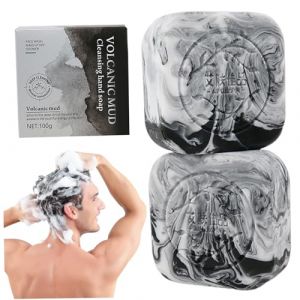 2pcs Savon à charbon 100g Face argile volcanique pour acné ingrédients naturels de barre de barre noire (qiancongbafanglai, neuf)