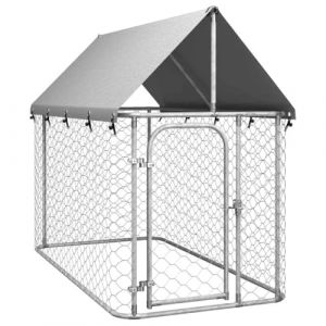 HOMTAKIE Chenil extérieur avec Toit 200x100x150 cm (MAPLETAINMENT, neuf)