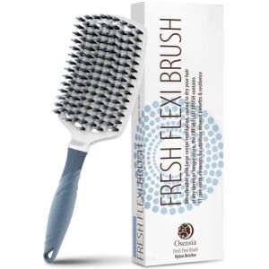 Osensia Brosse &agrave; Cheveux Pour Femme - Brosse Cheveux Plate avec Poils en Nylon et de Sanglier - Brosse D&eacute;m&ecirc;lante Cheveux - Brosse Cheveux Boucl&eacute;s, Naturels, Noirs, &Eacute;pais (Osensia Inc, neuf)