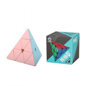 Shengshou Magic Puzzle Cube Couleurs pastel, autocollants sans autocollants, S&eacute;rie macaron Multicolore, Jouet 3D, 9,8 cm, Pyramide, Triangle, Pyraminx, Puzzle Cube (FunnyGoo, neuf)