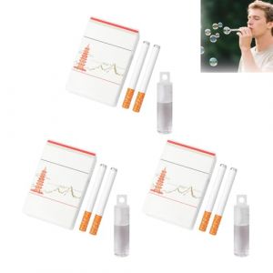 Lot de 3 Machine &agrave; Bulles de Savon pour Hommes et Femmes, Fausse Cigarette Souffleur de Bulles Cigarette &agrave; Bulles Baguettes &agrave; Bulles Jouet Anti-Stress Cadeau pour Mariage Anniversaire (L) (Hboumz, neuf)