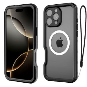 ShellBox Compatible Coque iPhone 16 Pro Max IP68 Étanche Etui Coque iPhone 16 Pro Max Antichoc 360 degrés Silicone Noir Étanche de Protection pour téléphone Portable Compatible iPhone 16 Pro Max (MOMOTS-EU, neuf)