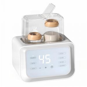 Mapille Chauffe Biberon Rapide, Stérilisateur Biberons 8-en-1, Réchauffeur Rapide pour Aliments pour Bébé, Chauffe Biberon Électrique Rapide avec écran LCD, Chauffe-Lait, Stérilisateur de Biberons (Laukra special SIA, neuf)