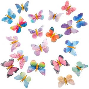 Lot de 80 pinces à cheveux papillon en organza 2 couches pour loisirs créatifs, décorations de mariage et accessoires pour cheveux, couleurs mélangées, 2 tailles (1,97/1,57, 1,57/1,18) (YICHENG Q, neuf)