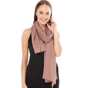 Echarpe Foulard Femme Mousseline - Taupe Fonce Chale Echarpes et Foulards Femme Mousseline Chiffon - Etole Châle De Mariage Chic - Etole Élégante En Chiffon - Léger Comme Une Plume (Taupe Fonce) (ShawlFactory, neuf)