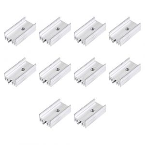 DMiotech 10 Paquet 30x15x10mm Aluminium Refroidisement TO-220 Transistor Diode avec Double Pin Argentéalité pour MOSFET Tube Radiateur (Dmiotech, neuf)