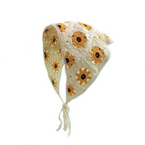 Foulard Triangle Cheveux Bandeau triangulaire tricot&eacute; for femmes et filles, petite fleur, foulard, accessoires for cheveux(Color-07) (huxiaohong666, neuf)