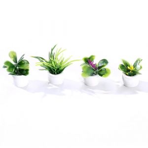 Ngbbby Ensemble de Plantes Miniatures en r&eacute;sine Artificielle pour Maison de poup&eacute;e, 4 pi&egrave;ces, Mini Plantes en Faux Pot pour d&eacute;coration Maison poup&eacute;e (CFSSqssi, neuf)