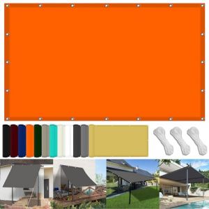 Voile D'Ombrage pour Balcon Brise Vue 160 x 350 cm Tissu Polyester UV Protection avec Oeillets Filet Protection Solaire pour Terrasses Balcons Et Jardins, Orange (LvLiangShiLiShiQuYiGeDianZiShangWuYouXianGongSi, neuf)