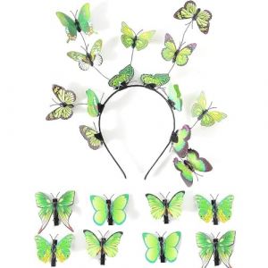 Watreketal Epingle à Cheveux,Bandeau papillon 3D pour femme, bandeau de costume papillon, bandeau de printemps, couvre-chef de fête pour fille, accessoires pour cheveux de jeu de rôle (Xuanlang Trading, neuf)