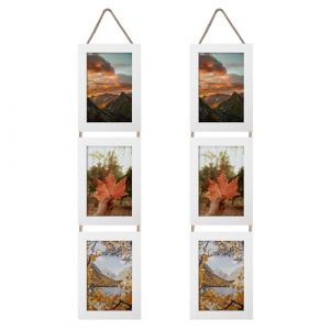 EYMPEU Cadres Photo 10x15 Blanc Collage Triple Ensemble Suspendu, 6 Cadres 10x15 Verticaux pour Afficher Des Photos, Des Postales, Des Affiches (wall-artist EU, neuf)