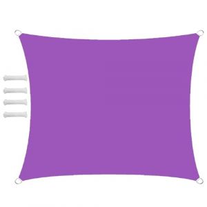 Voiles d'ombrage pour Patio Triangulaire Rectangulaire Voile d'ombrage avec Corde Libre Imperméable Résistant UV98% pour Jardin Terrasse Camping Piscine Extérieur Balcon 3x6m Violet (GLinUK, neuf)