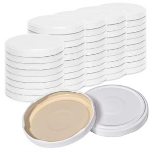 Oputec Lot de 50 couvercles à visser TO 82 blancs – Couvercles de rechange pour bocaux de conservation | Couvercles Twist Off hermétiques et adaptés à un usage alimentaire | Couvercles pour confiture (Oputec, neuf)