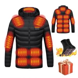 Susenstone Veste Chauffante USB Hommes Femmes Doudoune Manteau Chauffant &Eacute;lectrique Hiver Chaud Lavable avec 3 Niveaux de Chauffage et 21 Zones Chauffage pour Ski P&ecirc;che Randonn&eacute;e Plein Air Blouson (⭐⭐⭐⭐⭐Susenstone, neuf)
