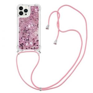 GoodcAcy Compatible avec Samsung Galaxy A20e avec Cordon, Collier Coque Glitter Transparent Paillettes Etui TPU Bumper Silicone Case avec Cha&icirc;ne Lani&egrave;re Housse pour Smartphone Lanyard Case,Or Rose (TENGLAN, neuf)